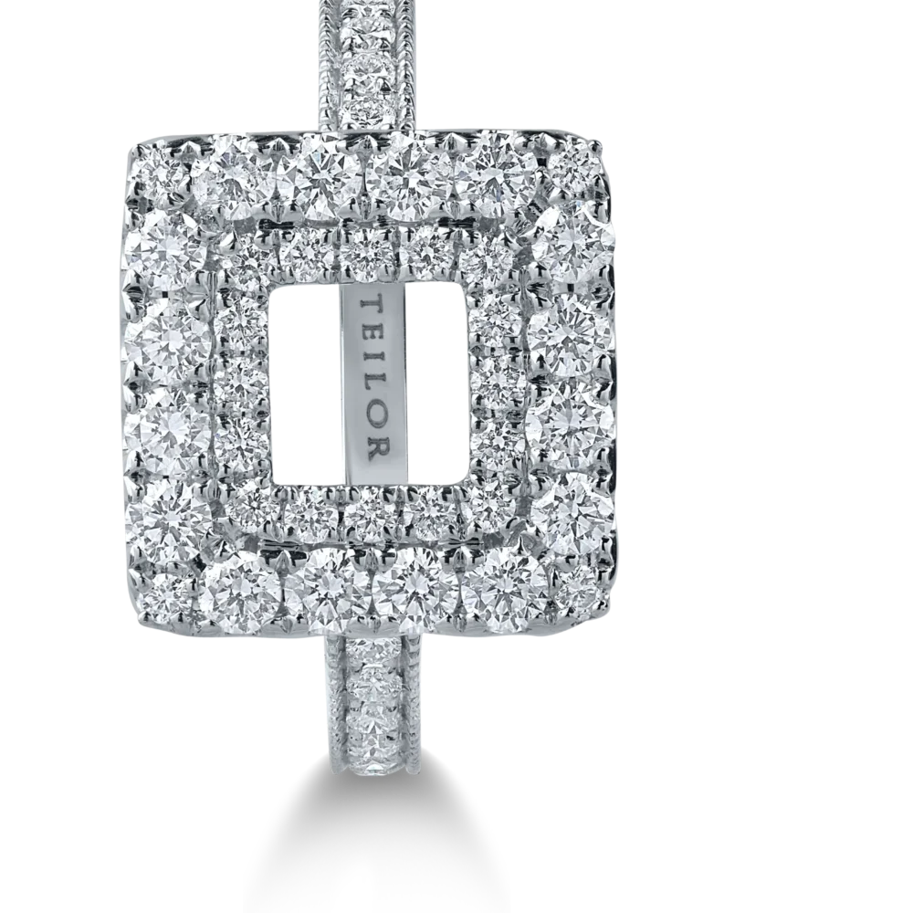 Inel din aur alb cu diamante de 1ct - imagine 2