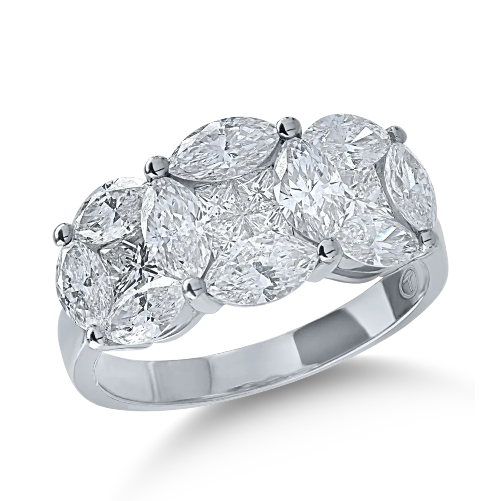 Inel din aur alb cu diamante de 2.1ct