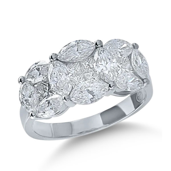 Inel din aur alb cu diamante de 2.1ct