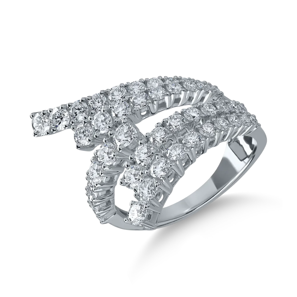 Inel din aur alb cu diamante de 2.1ct