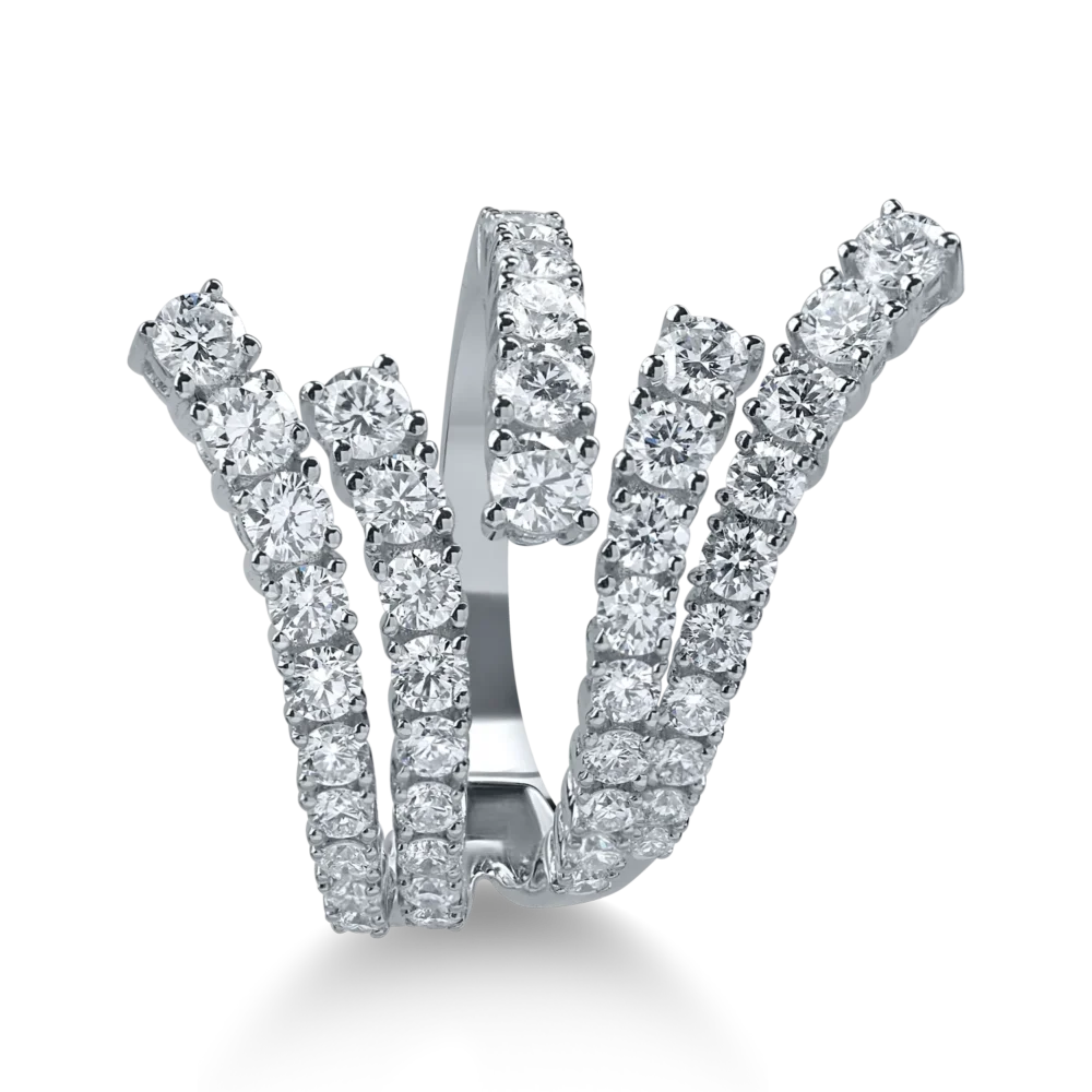 Inel din aur alb cu diamante de 2.1ct - imagine 2