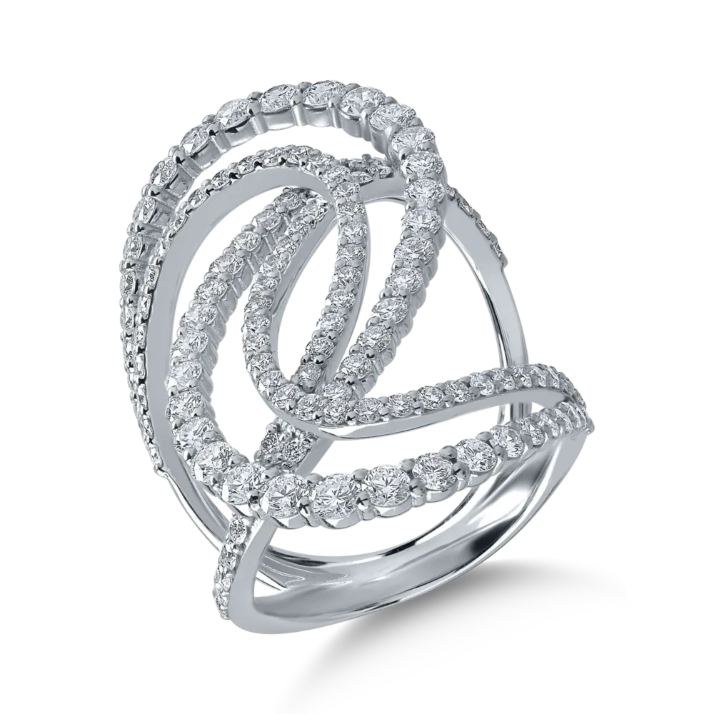 Inel din aur alb cu diamante de 2.4ct