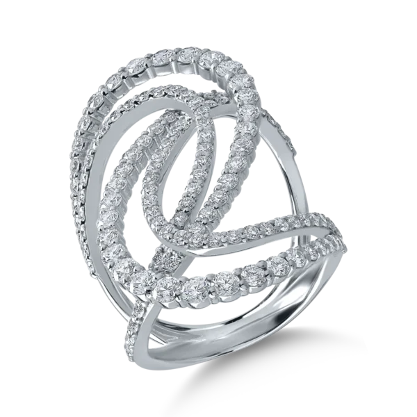 Inel din aur alb cu diamante de 2.4ct