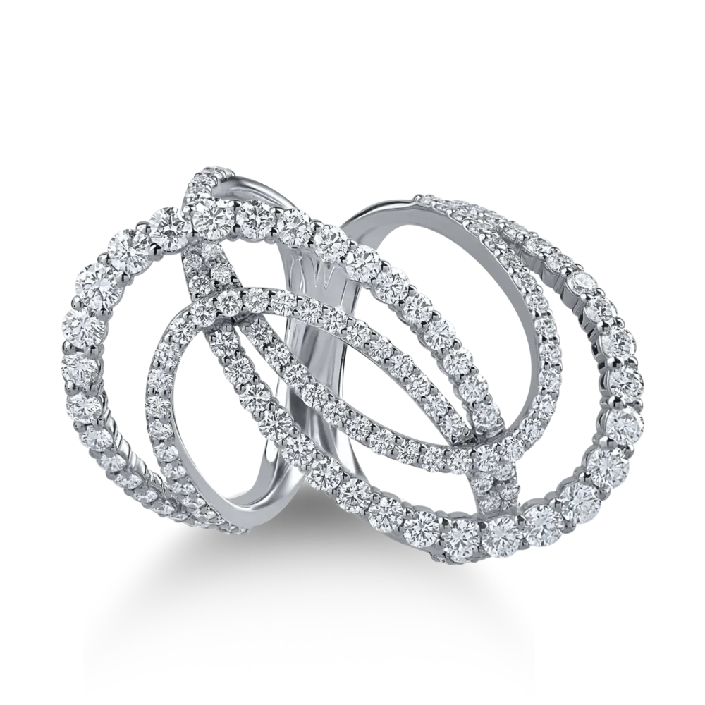 Inel din aur alb cu diamante de 2.4ct - imagine 2