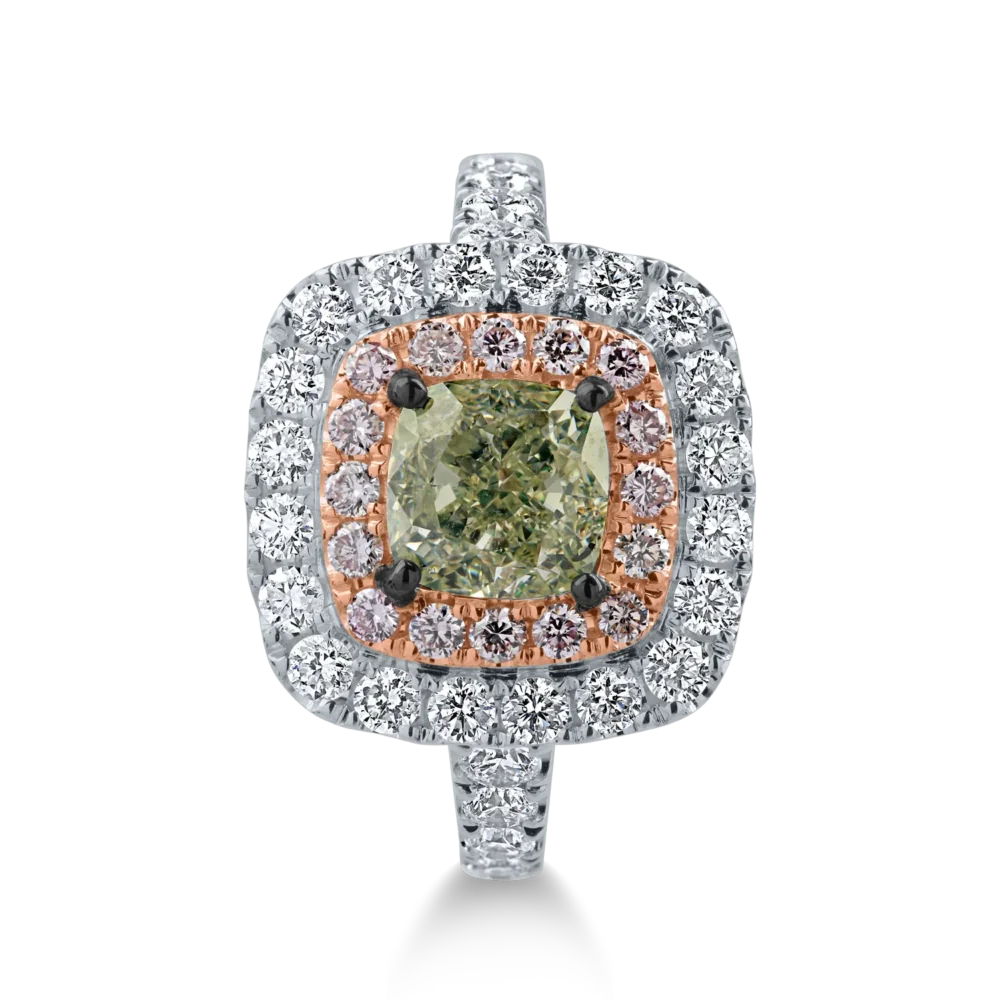 Inel din aur alb cu diamante de 2.9ct - imagine 2