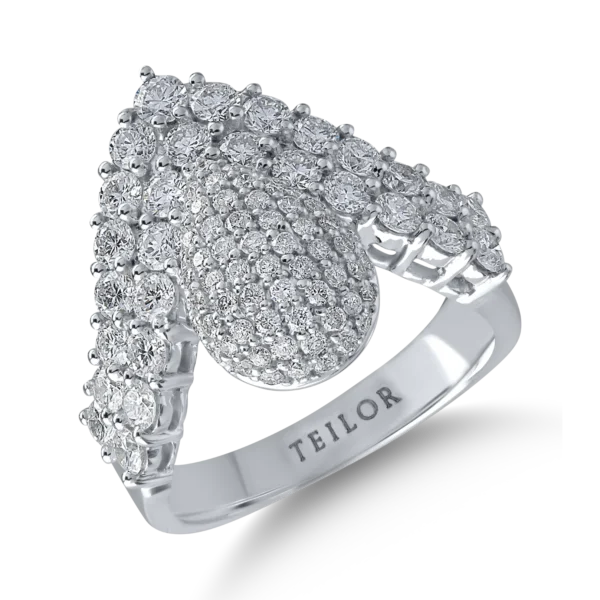 Inel din aur alb cu diamante de 2ct