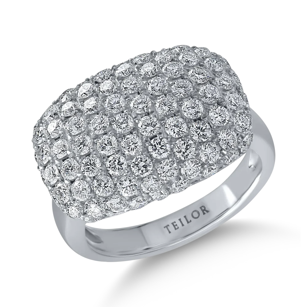 Inel din aur alb cu diamante de 2ct