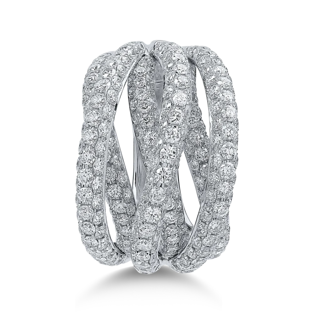 Inel din aur alb cu diamante de 4.72ct - imagine 2
