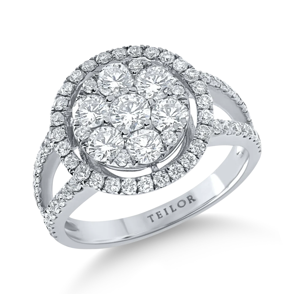 Inel din aur alb cu diamante de1.5ct