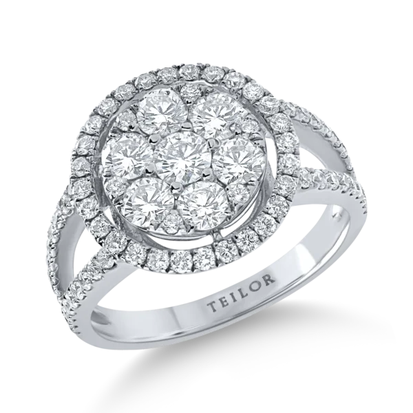 Inel din aur alb cu diamante de1.5ct