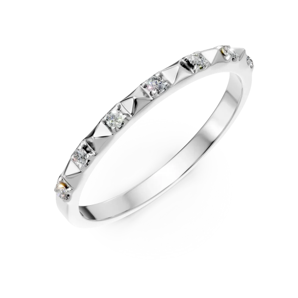 Inel din aur alb cu diamante microsetting de 0.05ct