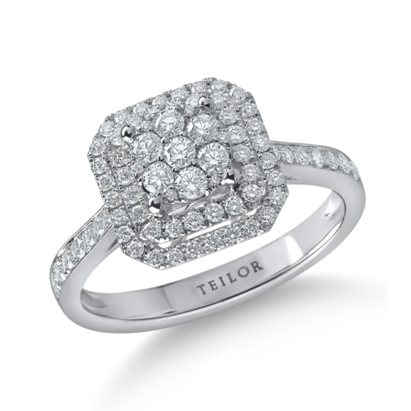 Inel din aur alb cu diamante microsetting de 0.6ct