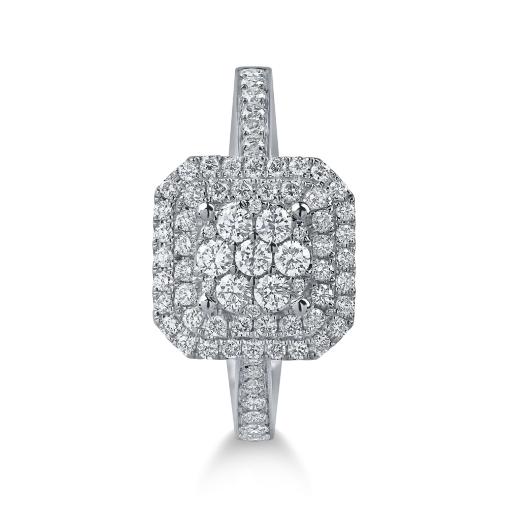 Inel din aur alb cu diamante microsetting de 0.6ct - imagine 3