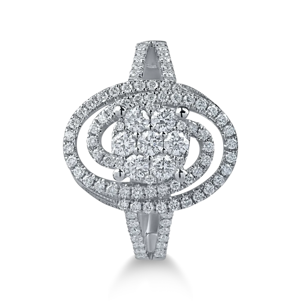 Inel din aur alb cu diamante microsetting de 0.6ct - imagine 2