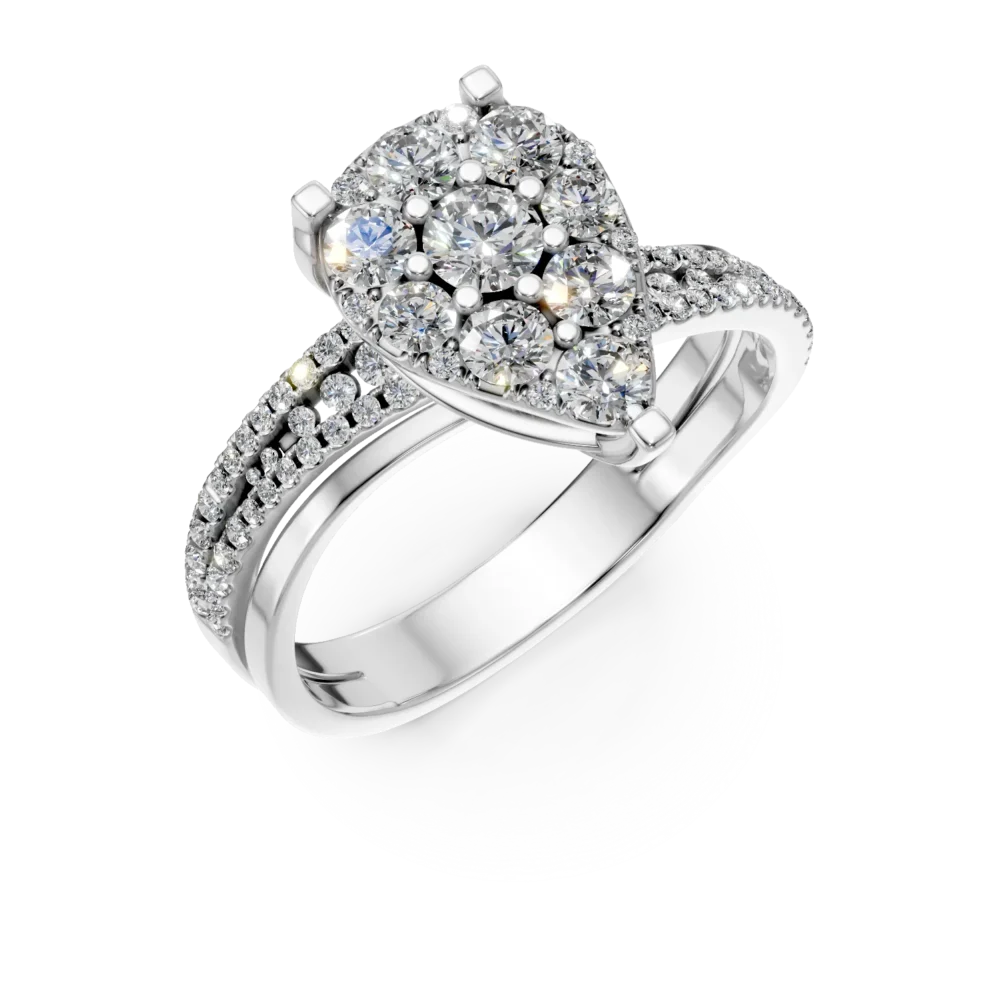 Inel din aur alb cu diamante microsetting de 0.7ct