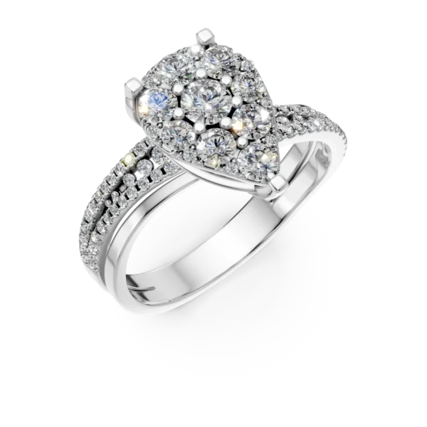 Inel din aur alb cu diamante microsetting de 0.78ct