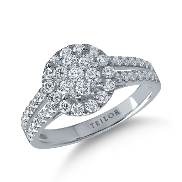 Inel din aur alb cu diamante microsetting de 0.7ct