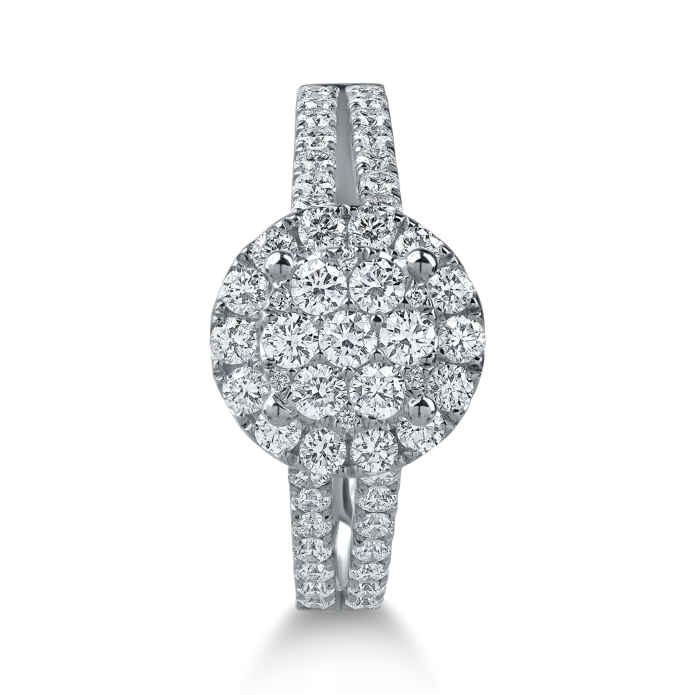 Inel din aur alb cu diamante microsetting de 0.7ct - imagine 2