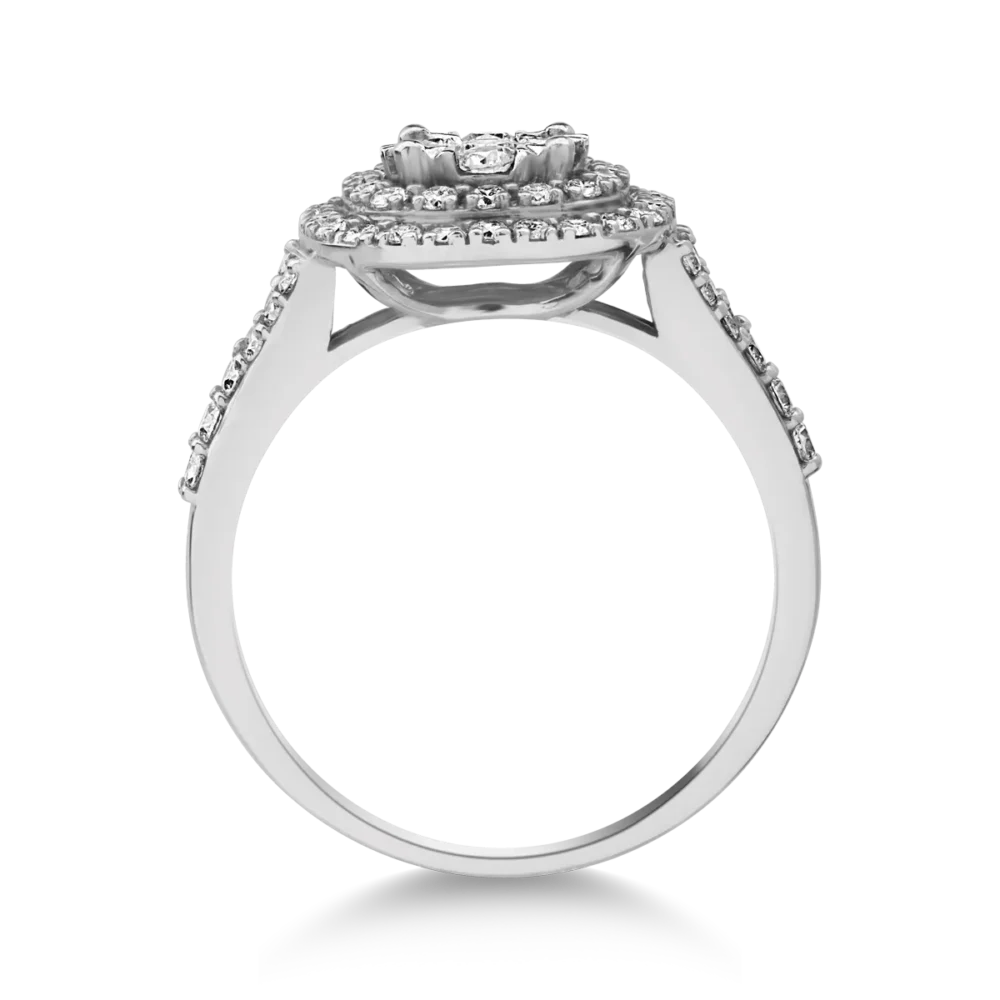 Inel din aur alb cu diamante microsetting de 0.7ct - imagine 2