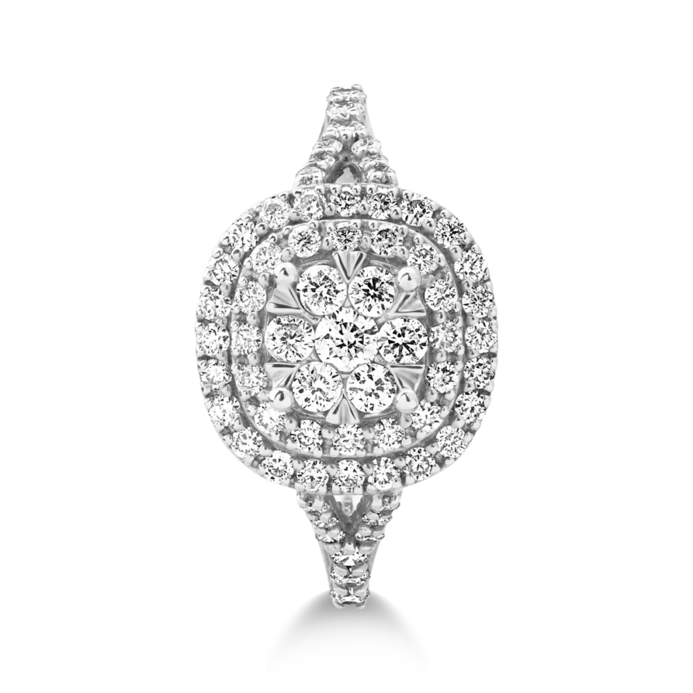 Inel din aur alb cu diamante microsetting de 0.7ct - imagine 3