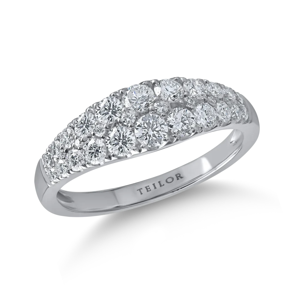 Inel din aur alb cu diamante microsetting de 0.7ct