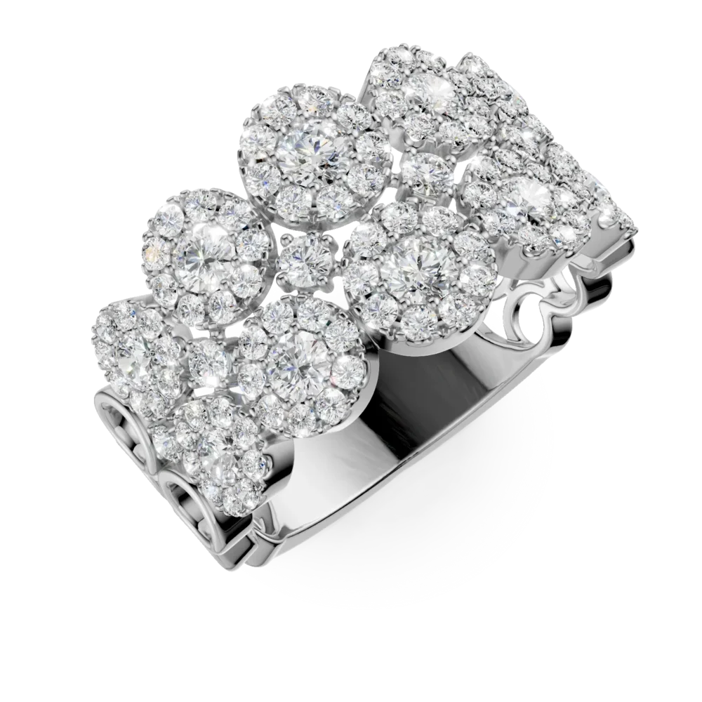 Inel din aur alb cu diamante microsetting de 1.7ct