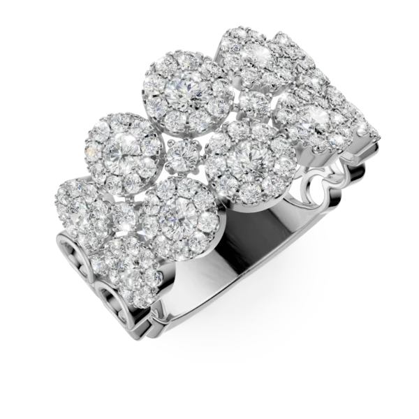 Inel din aur alb cu diamante microsetting de 1.7ct