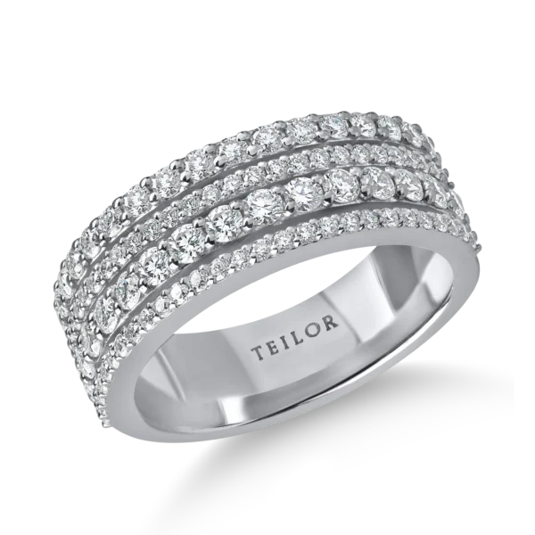 Inel din aur alb cu diamante microsetting de 1ct