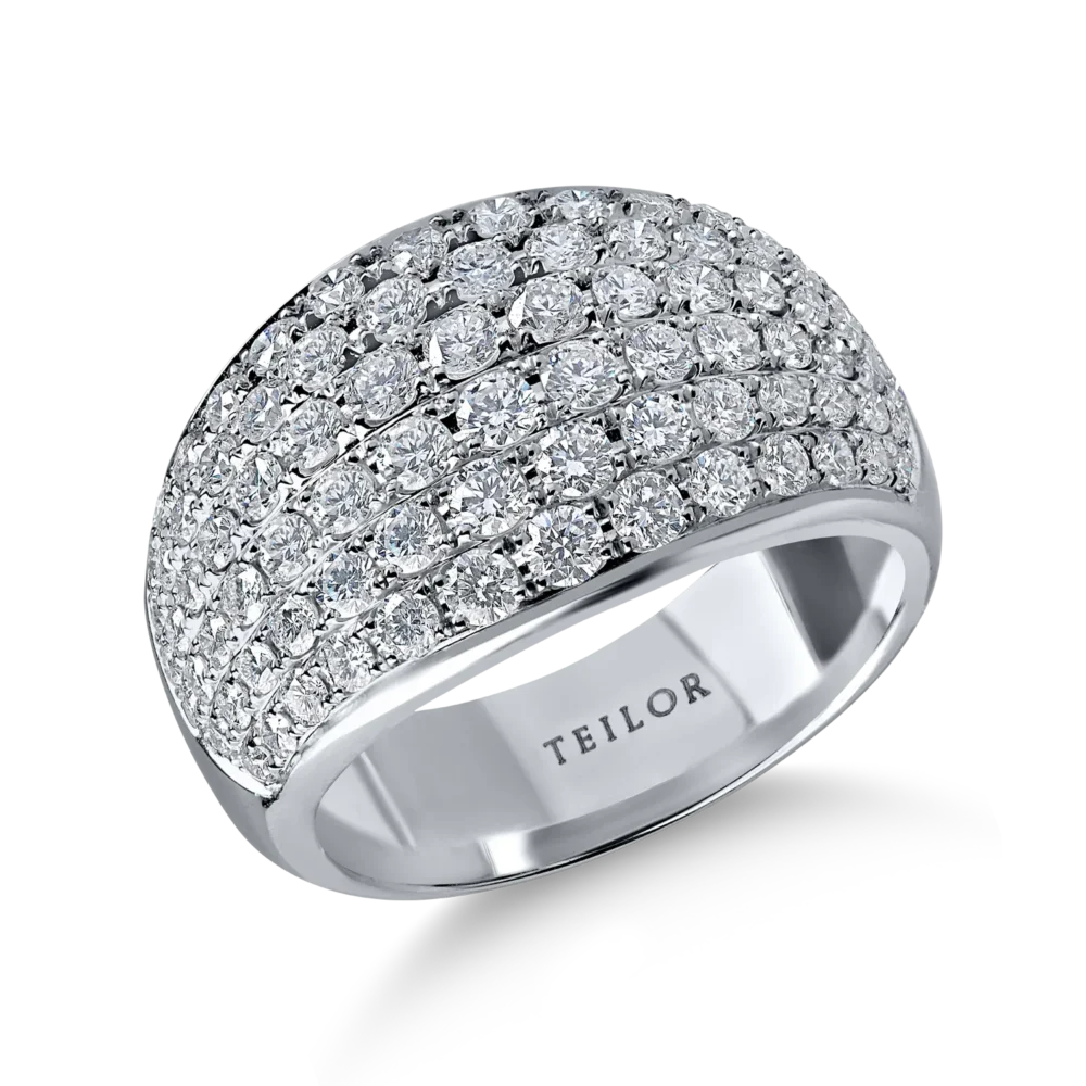 Inel din aur alb cu diamante microsetting de 2.2ct