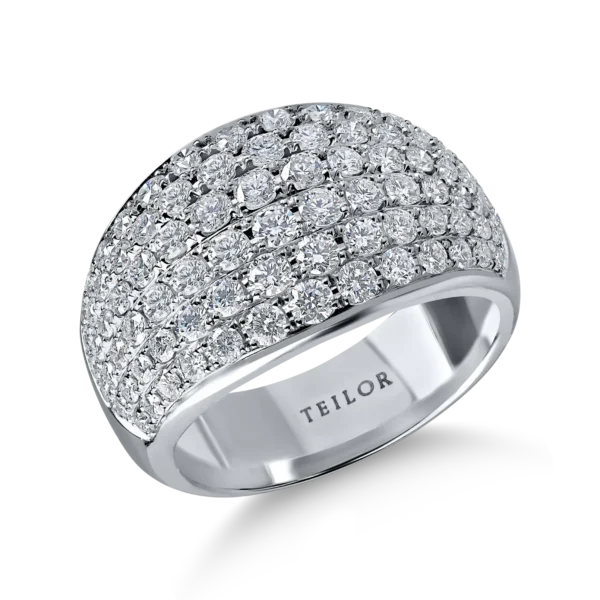 Inel din aur alb cu diamante microsetting de 2.2ct