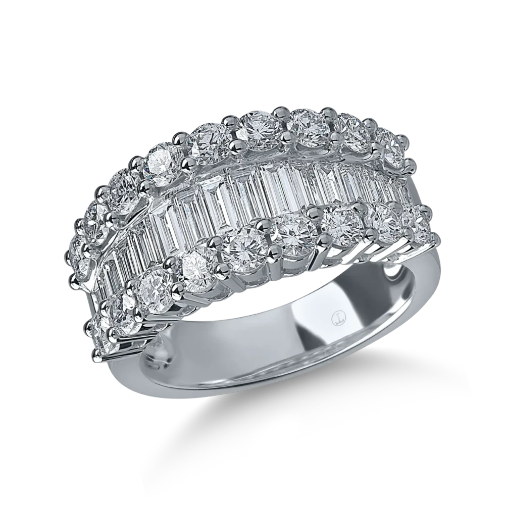 Inel din aur alb cu diamante microsetting de 2.4ct