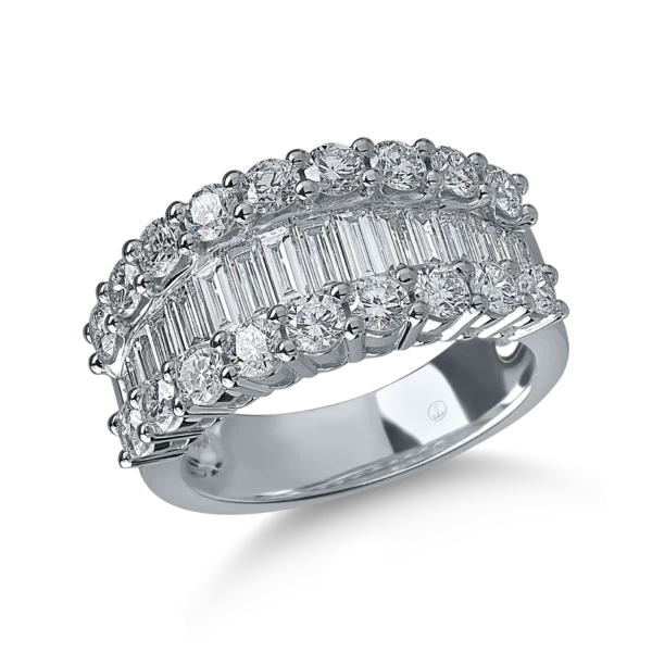 Inel din aur alb cu diamante microsetting de 2.4ct