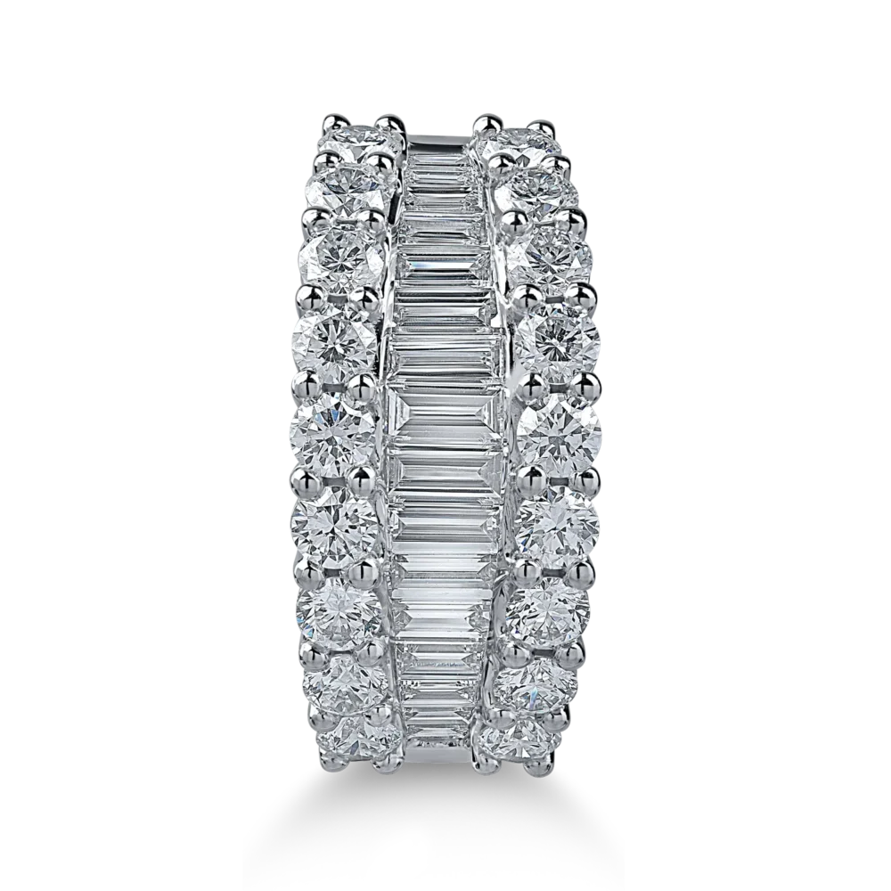 Inel din aur alb cu diamante microsetting de 2.4ct - imagine 2