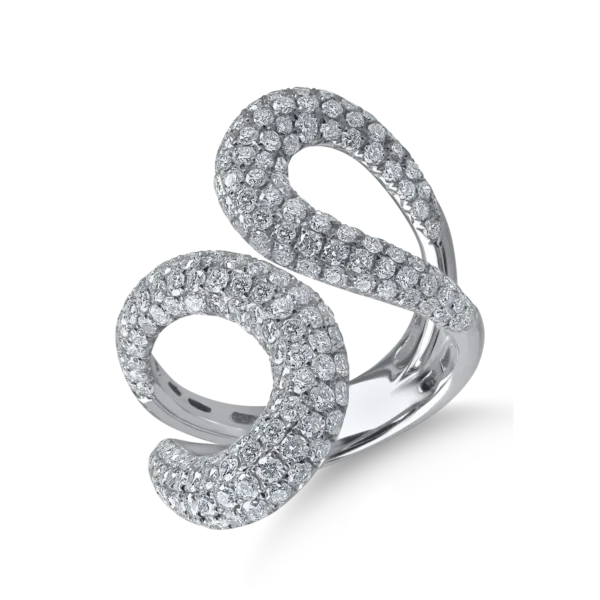 Inel din aur alb cu diamante microsetting de 2.6ct