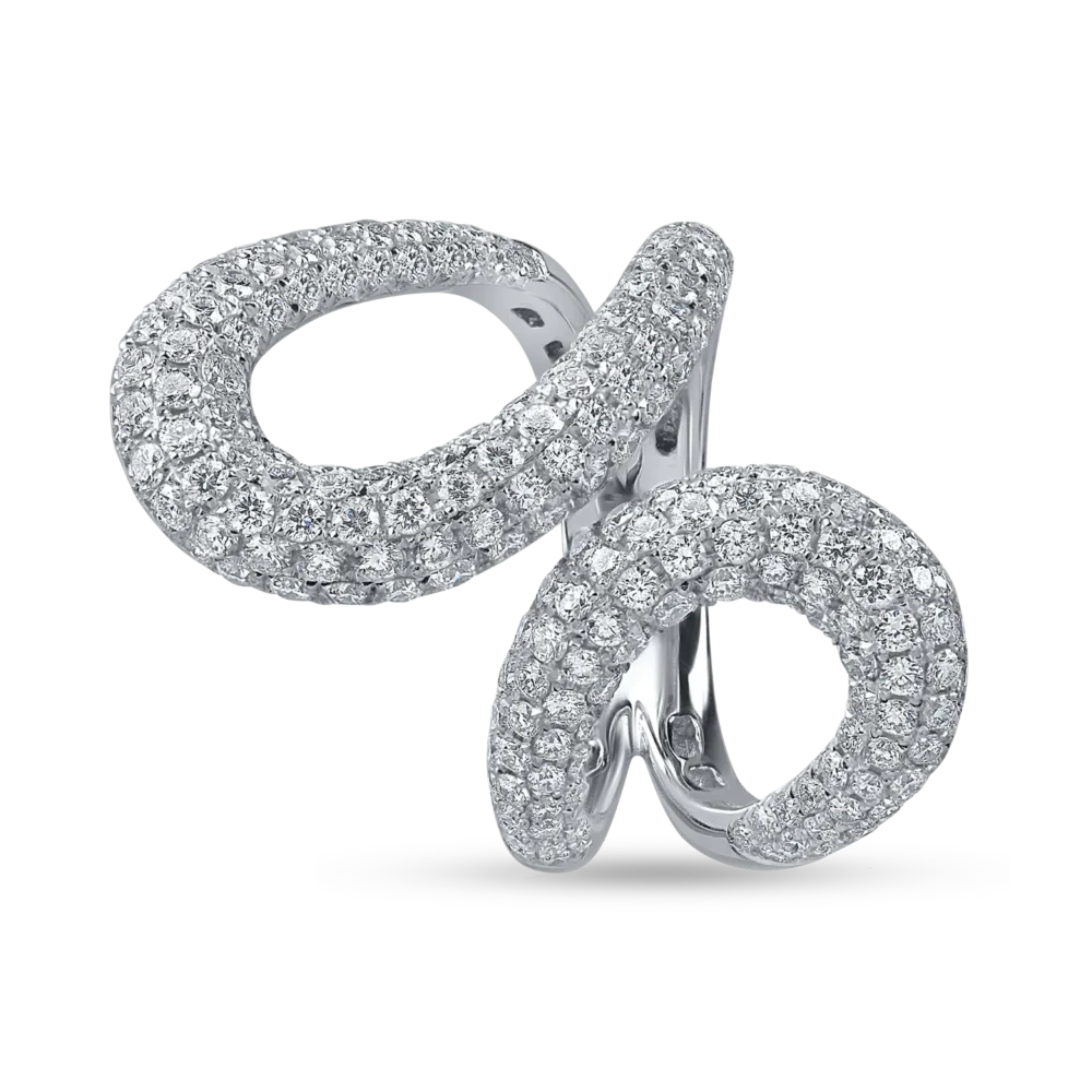 Inel din aur alb cu diamante microsetting de 2.6ct - imagine 2