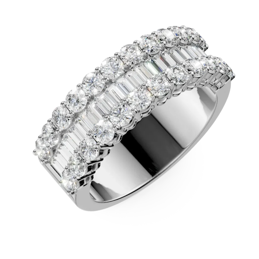 Inel din aur alb cu diamante microsetting de 2ct