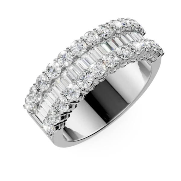 Inel din aur alb cu diamante microsetting de 2ct