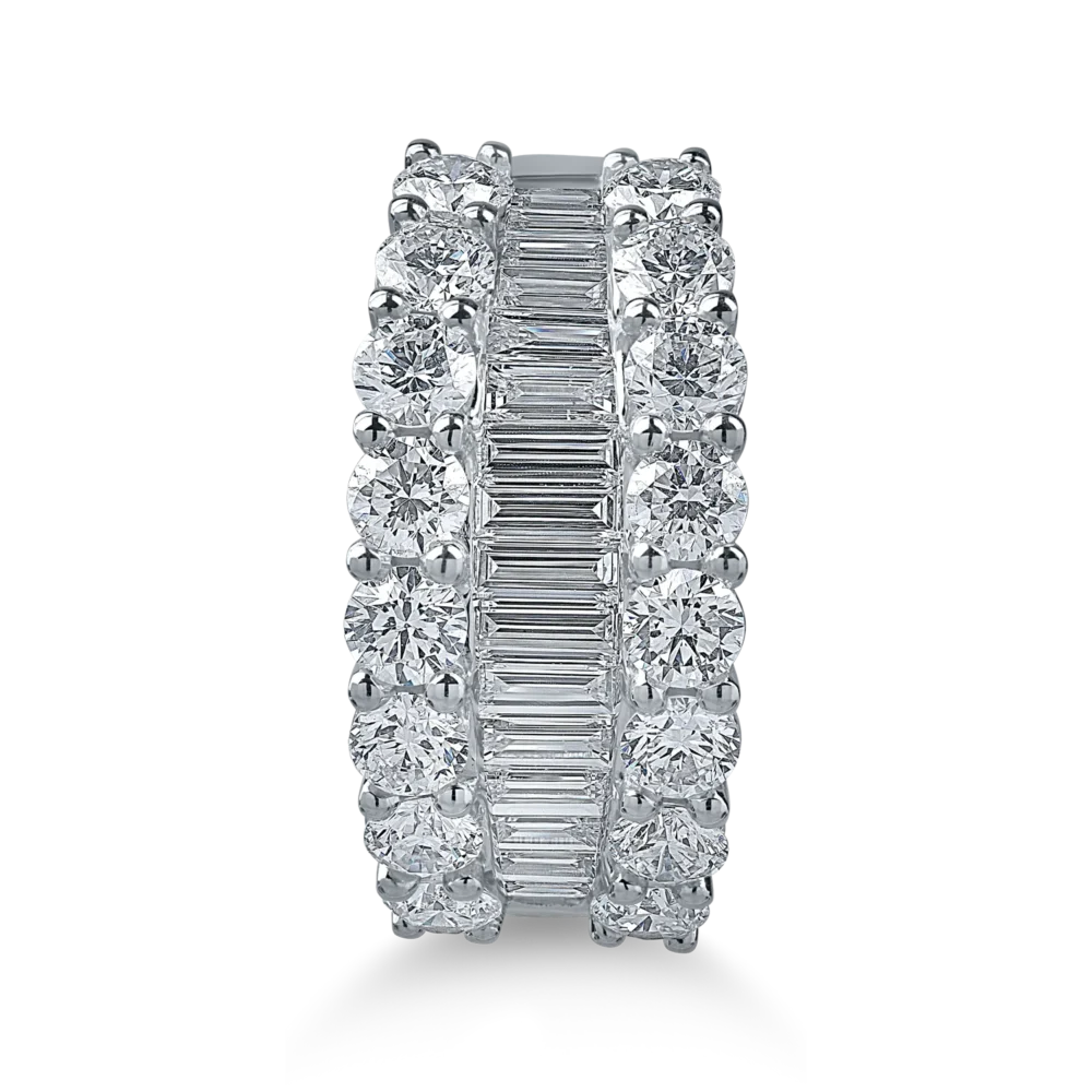 Inel din aur alb cu diamante microsetting de 3.04ct - imagine 2