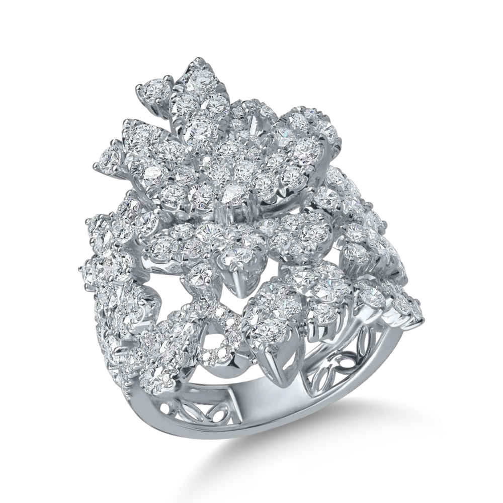 Inel din aur alb cu diamante microsetting de 3.3ct