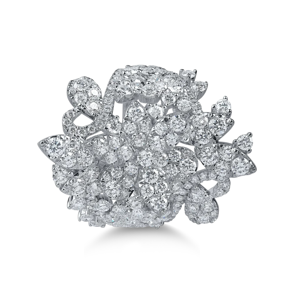 Inel din aur alb cu diamante microsetting de 3.3ct - imagine 2