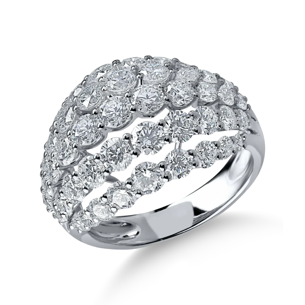 Inel din aur alb cu diamante microsetting de 3.5ct