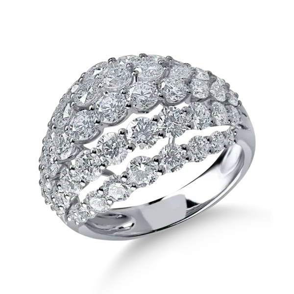 Inel din aur alb cu diamante microsetting de 3.5ct