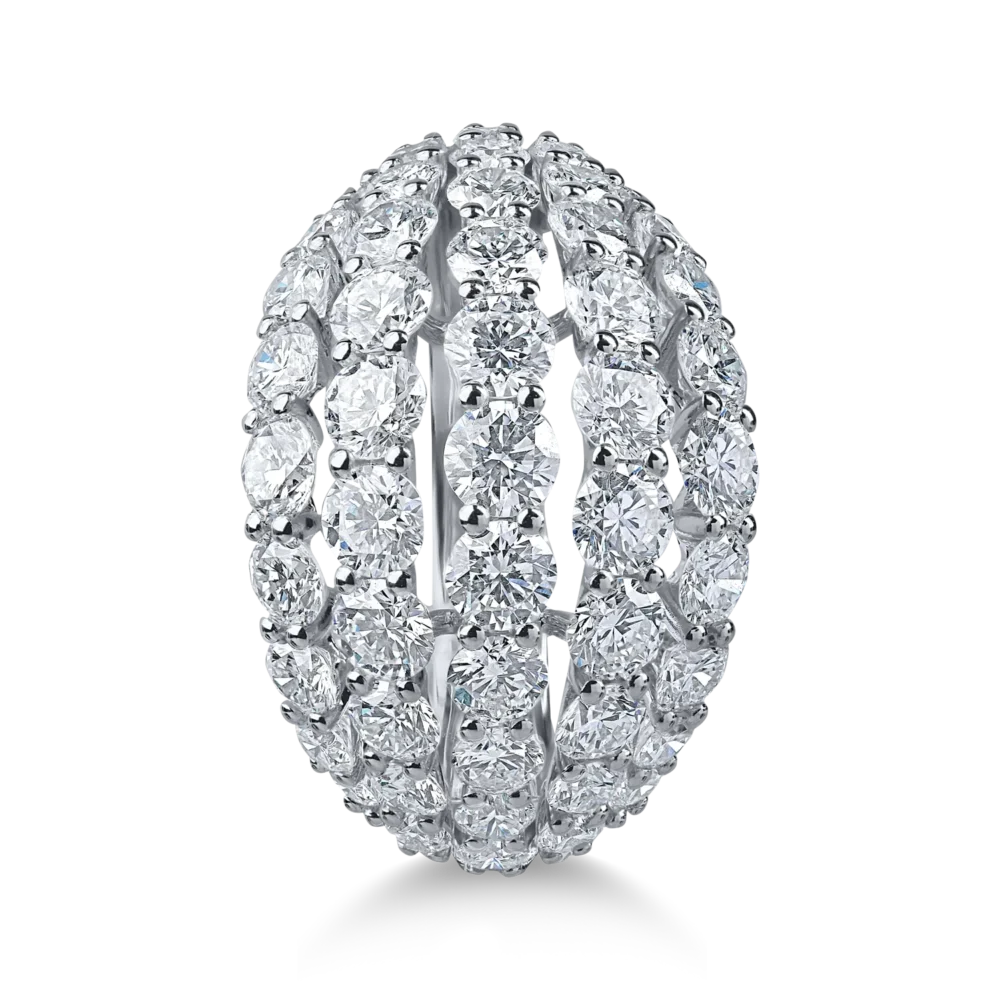 Inel din aur alb cu diamante microsetting de 3.5ct - imagine 2