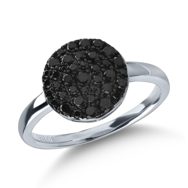 Inel din aur alb cu diamante negre de 0.58ct