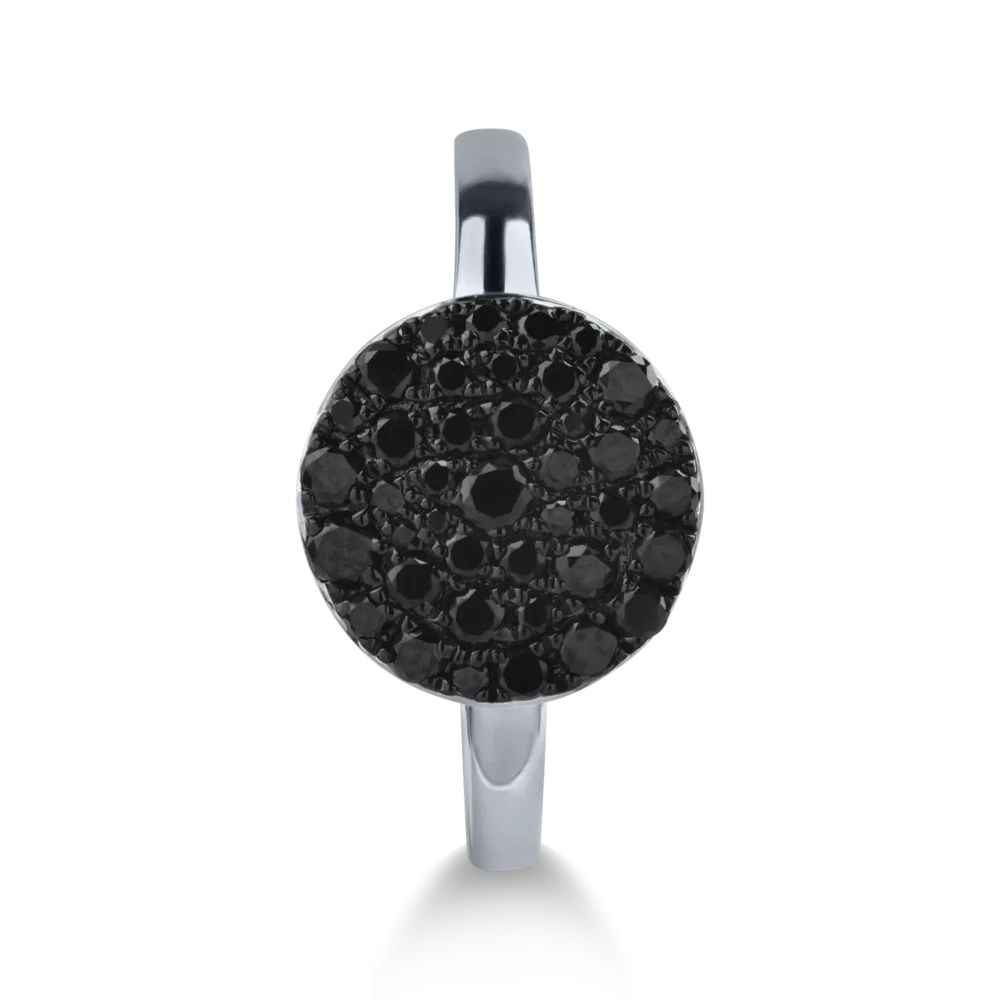 Inel din aur alb cu diamante negre de 0.6ct - imagine 2