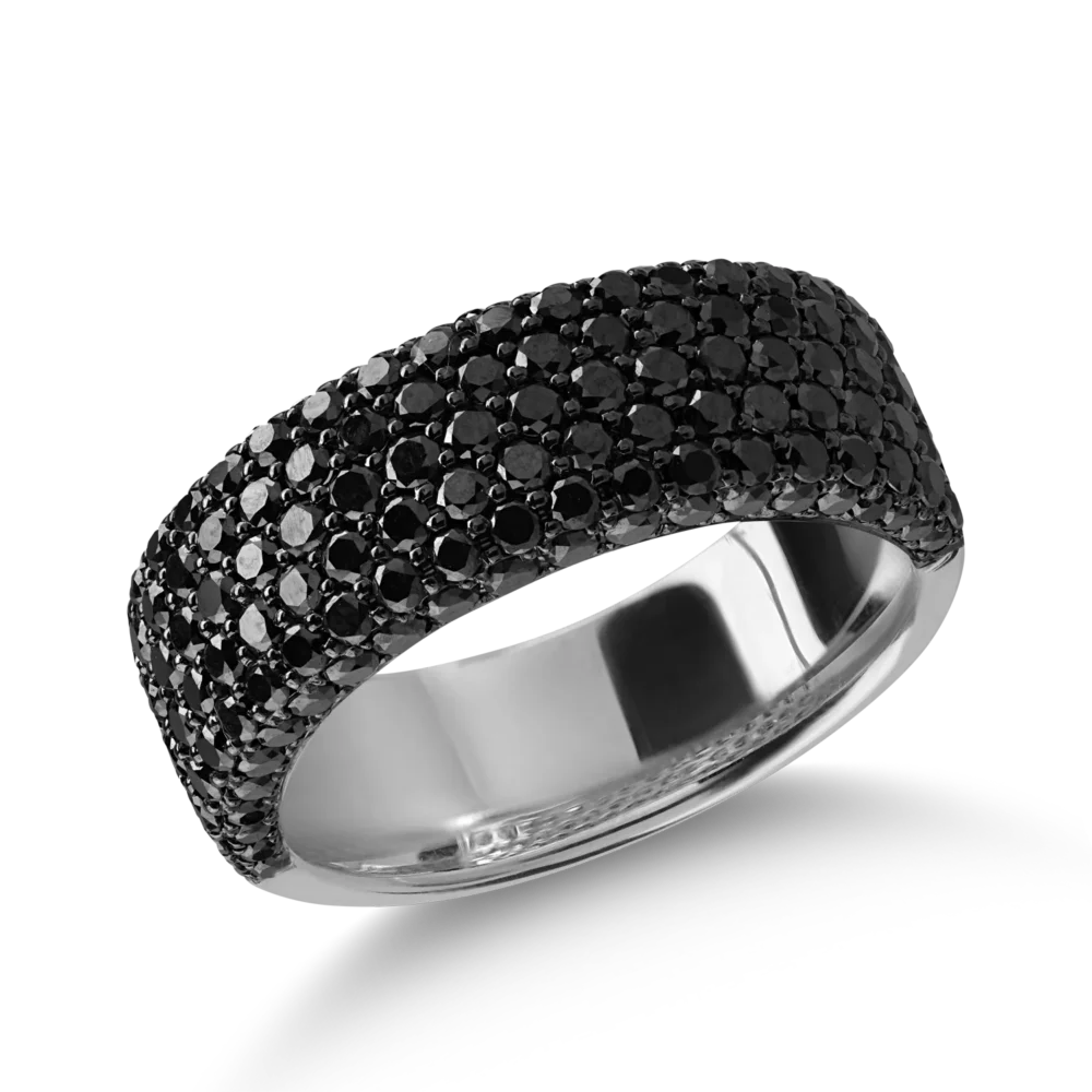 Inel din aur alb cu diamante negre de 2.05ct