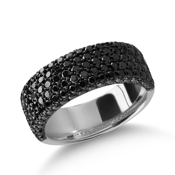 Inel din aur alb cu diamante negre de 2.05ct