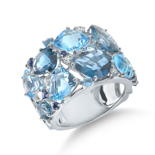 Inel din aur alb cu pietre pretioase si semipretioase de 14.79ct