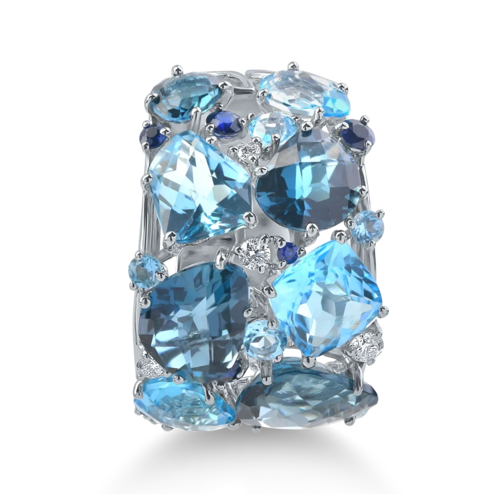 Inel din aur alb cu pietre pretioase si semipretioase de 14.79ct - imagine 2