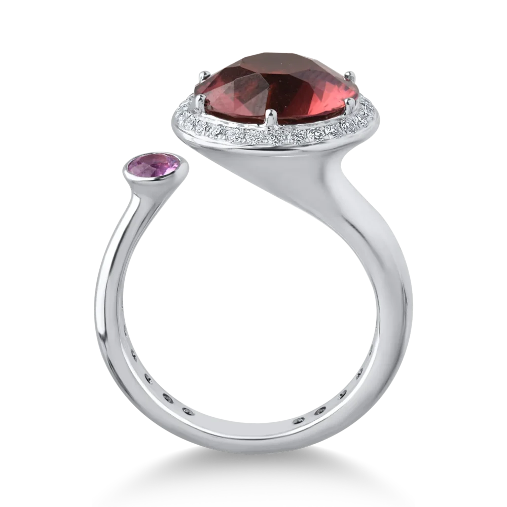 Inel din aur alb cu pietre pretioase si semipretioase de 4.56ct - imagine 2